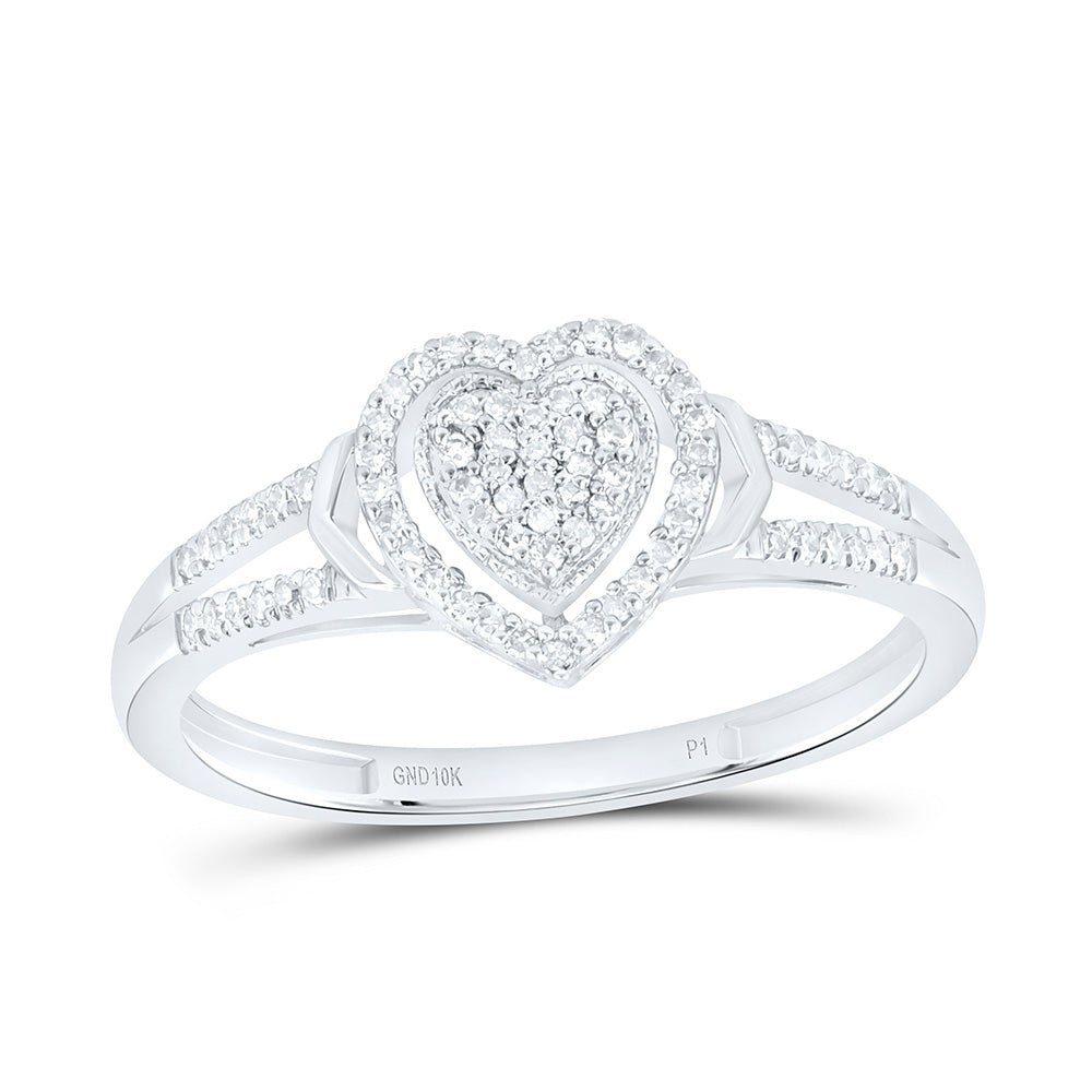 1/6CTW-NAT DIA P1 GIFT HEART  RING Daisy Joyeria
