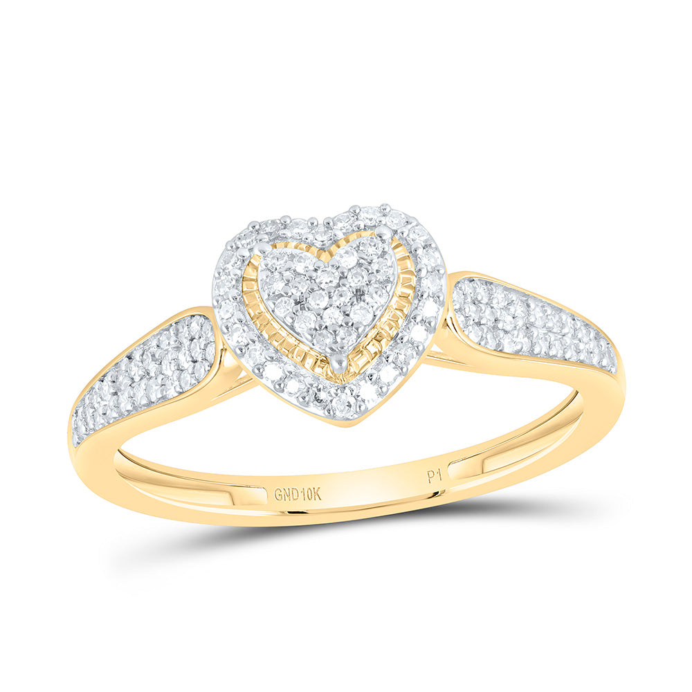 1/4CTW-NAT DIA P1 GIFT HEART  RING Daisy Joyeria