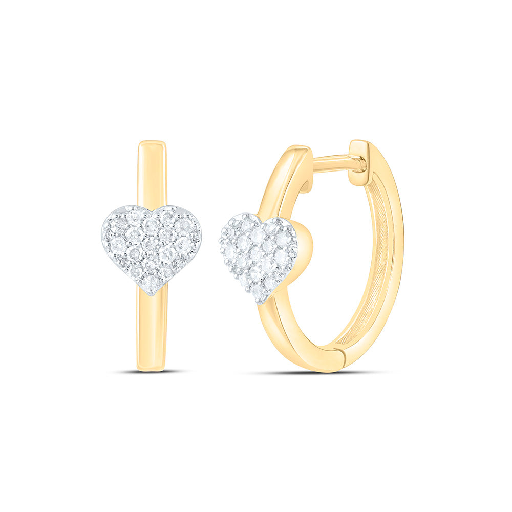 1/6CTW-NAT DIA P1 GIFT HEART  HOOP EARRING Daisy Joyeria