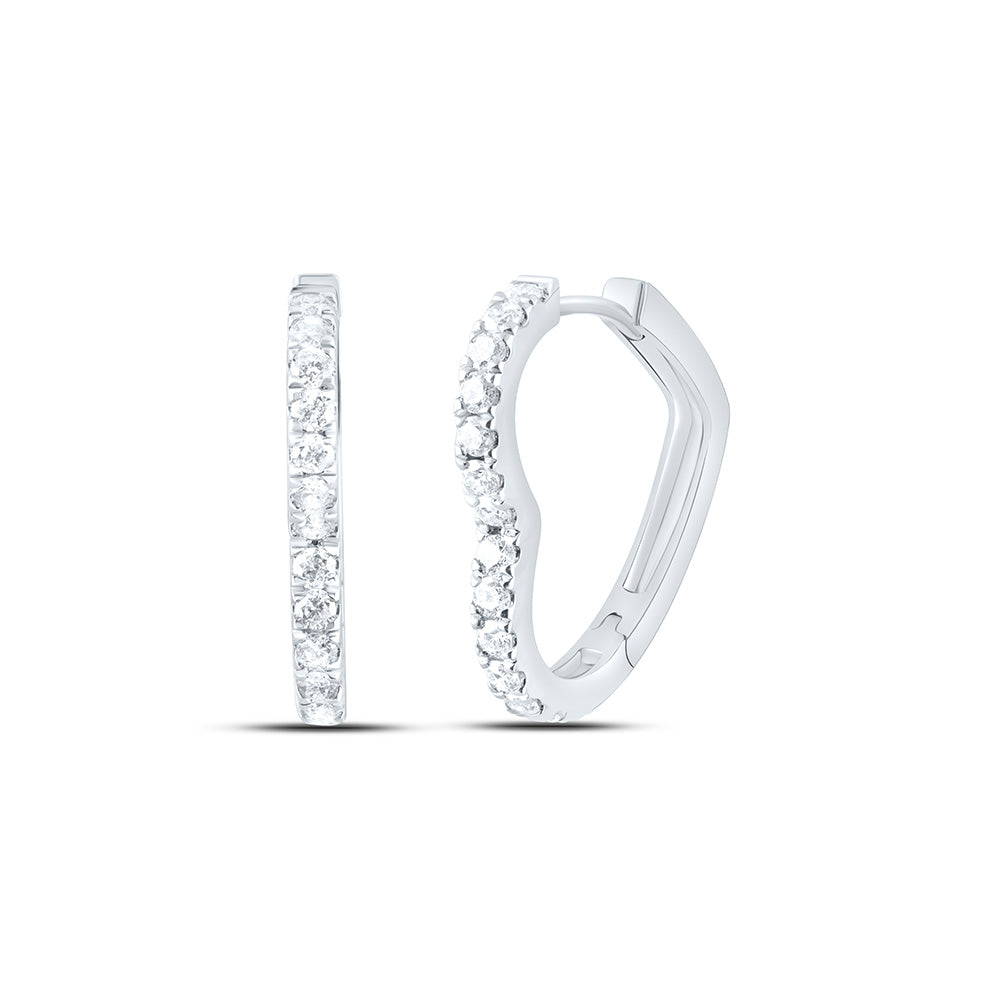 1/2CTW-NAT DIA CN FASHION HEART HOOP EARRING Daisy Joyeria