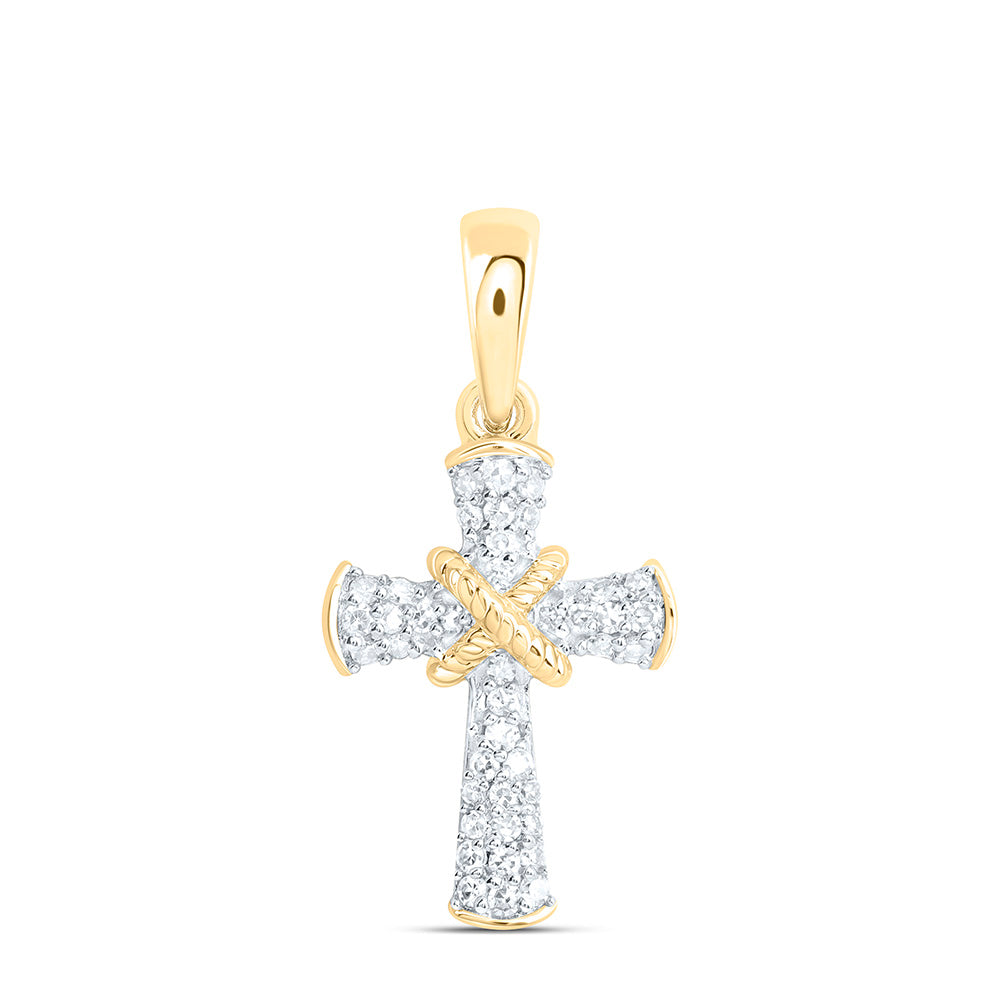 1/8CTW-NAT DIA NK FASHION CROSS PENDANT Daisy Joyeria