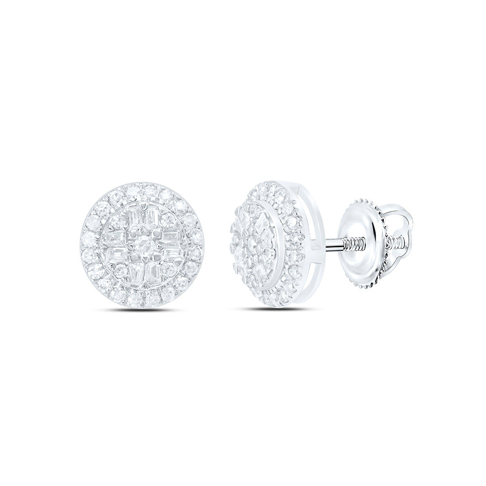 1/5CTW-NAT DIA NK FASHION ROUND EARRING Daisy Joyeria