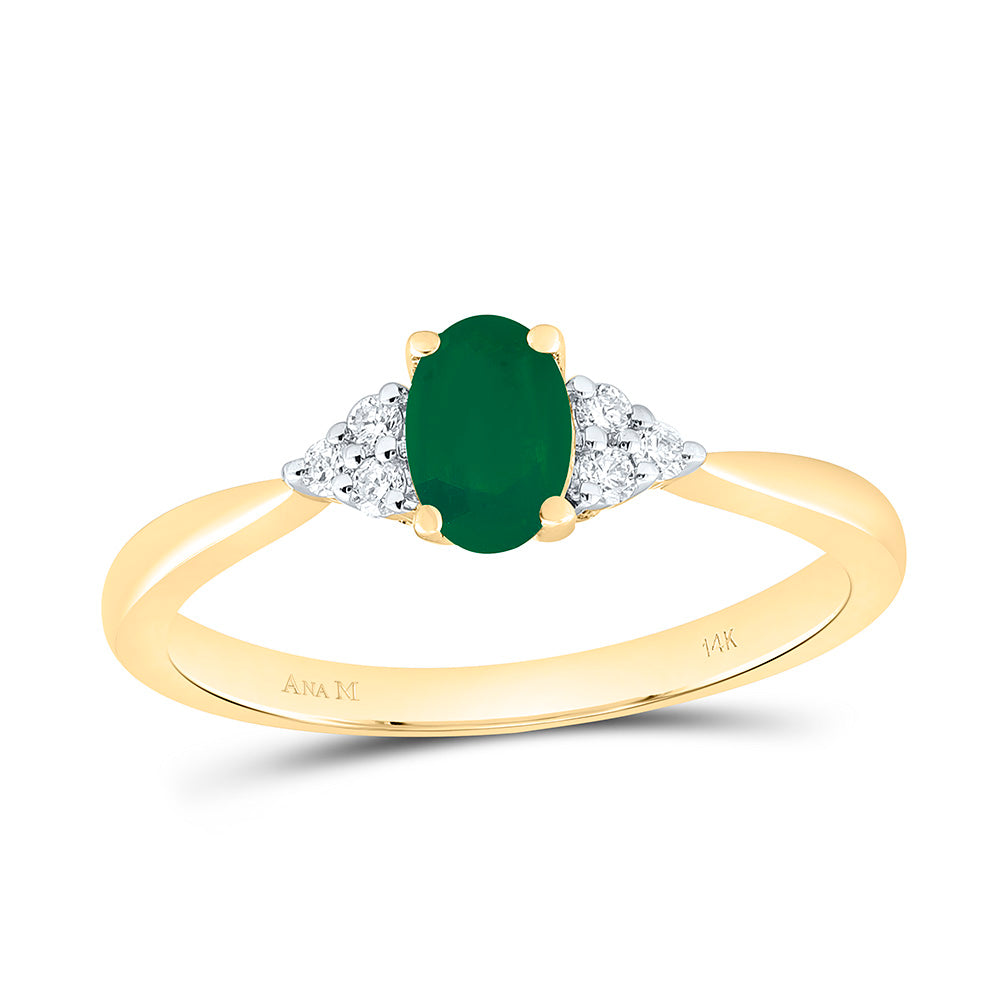 1/10CTW-NAT DIA ANA M 6X4MM-OV-EM NAT GEM OVAL RING Daisy Joyeria