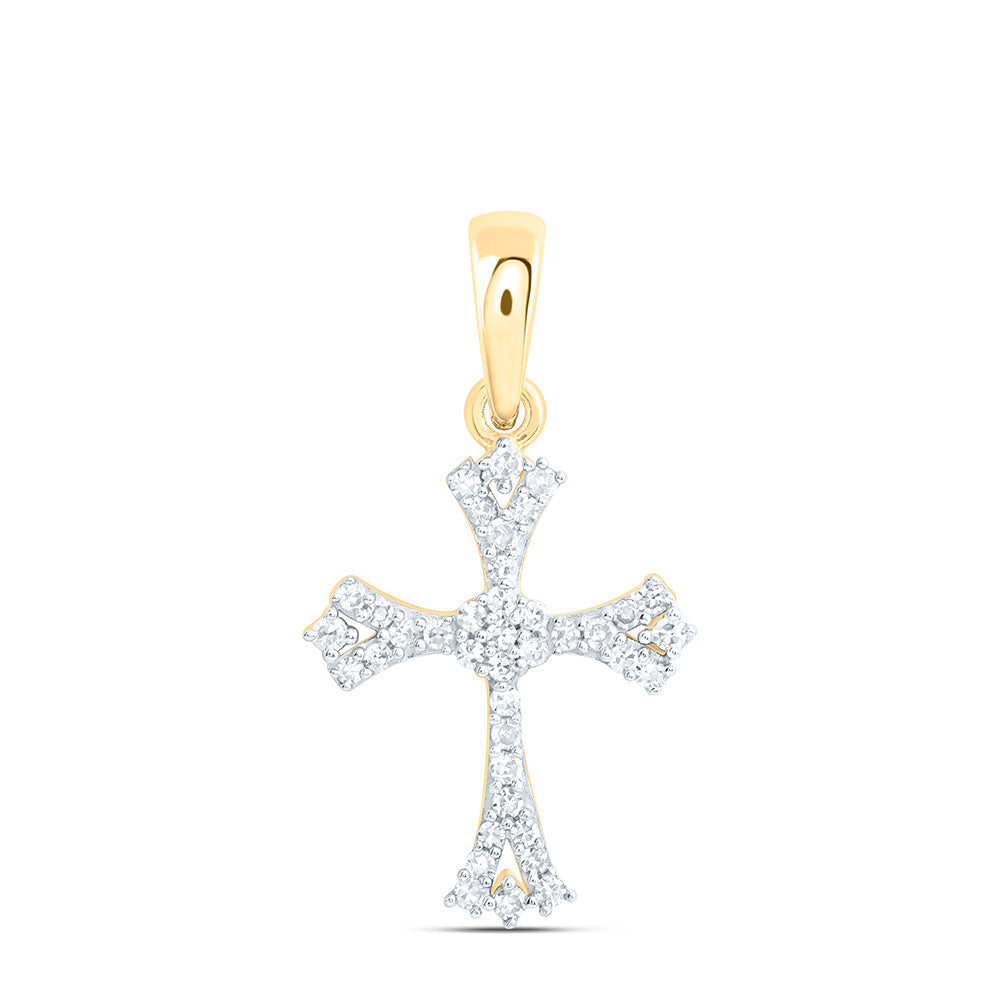 1/8CTW-NAT DIA NK FASHION CROSS PENDANT Daisy Joyeria