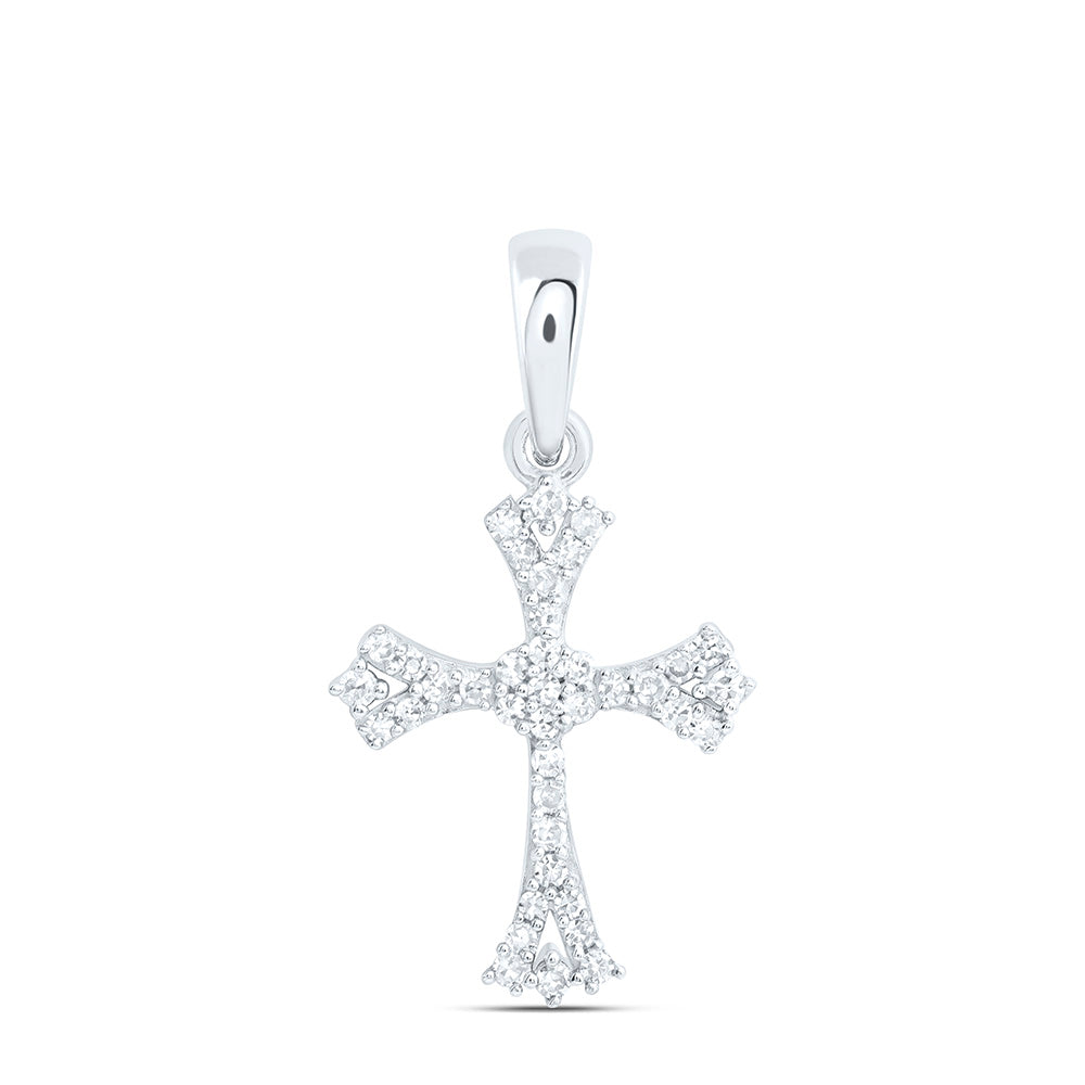 1/8CTW-NAT DIA NK FASHION CROSS PENDANT Daisy Joyeria
