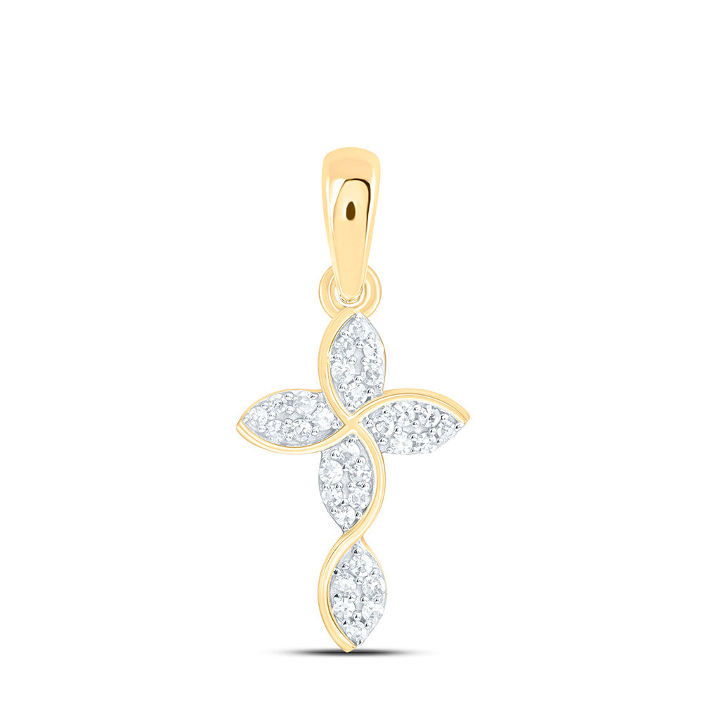1/10CTW-NAT DIA NK FASHION CROSS PENDANT Daisy Joyeria