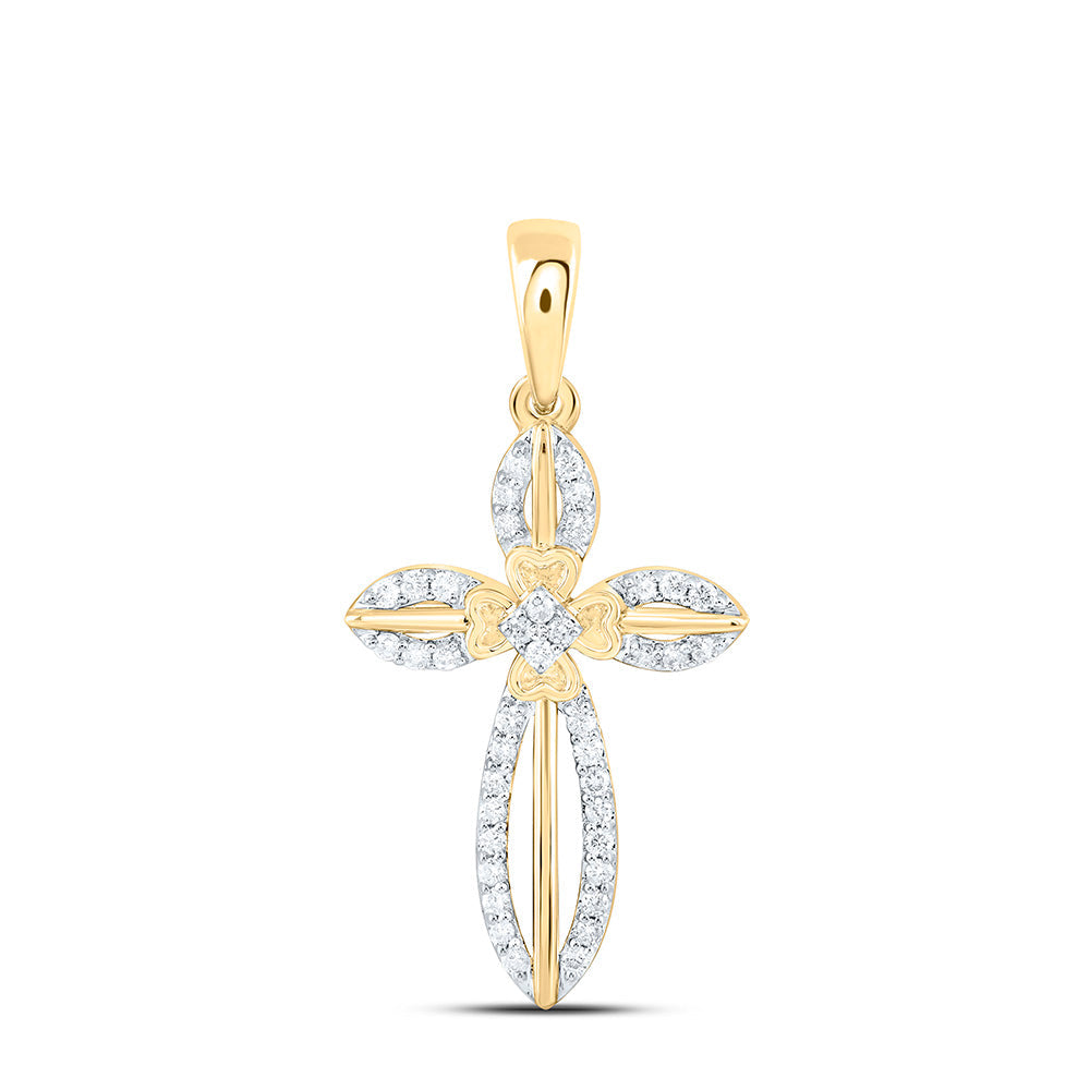 1/5CTW-NAT DIA CN FASHION CROSS PENDANT Daisy Joyeria