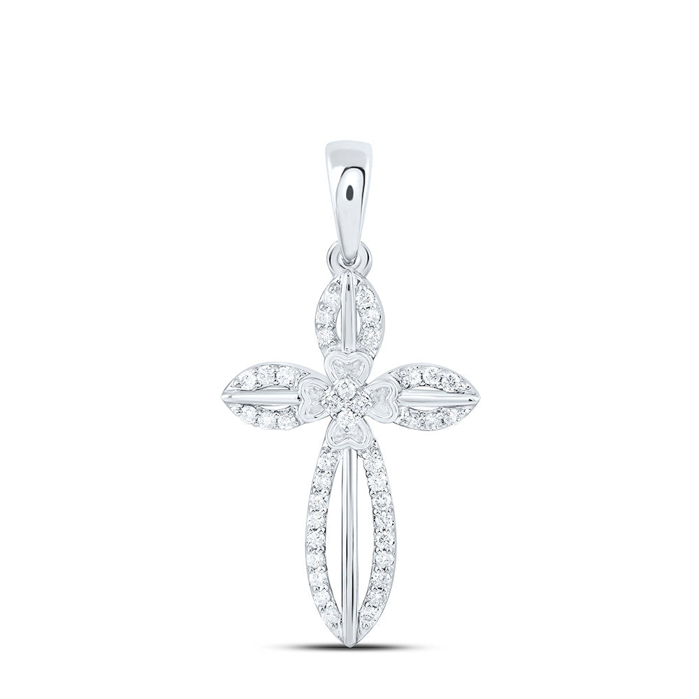 1/5CTW-NAT DIA CN FASHION CROSS PENDANT Daisy Joyeria