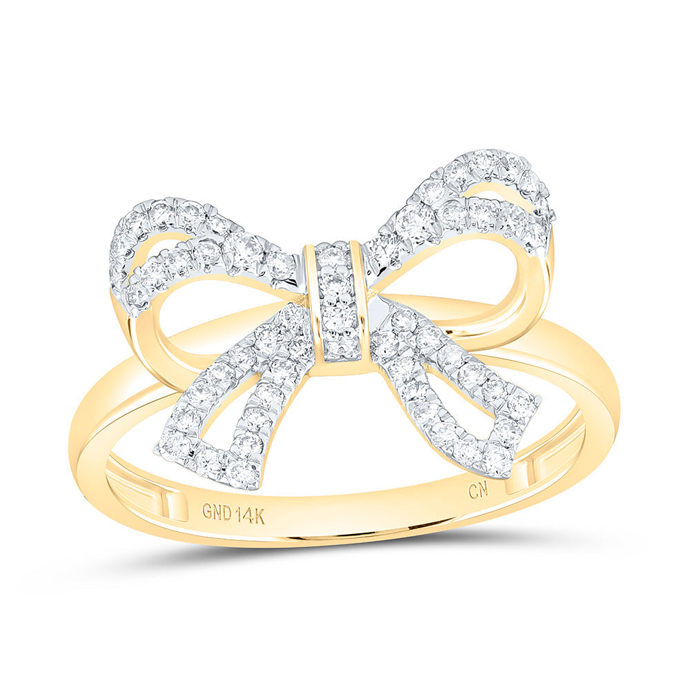 1/3CTW-NAT DIA CN FASHION BOW RING Daisy Joyeria