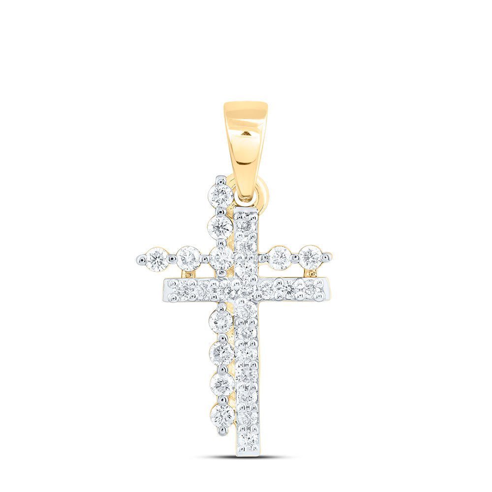 1/5CTW-NAT DIA CN FASHION CROSS PENDANT Daisy Joyeria