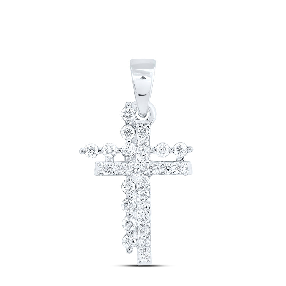 1/5CTW-NAT DIA CN FASHION CROSS PENDANT Daisy Joyeria