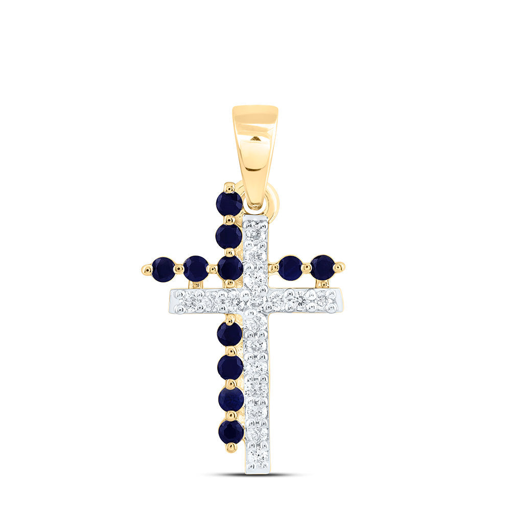 1/10CTW-NAT DIA CN 1/10CT-RD-BS NAT GEM CROSS PENDANT Daisy Joyeria