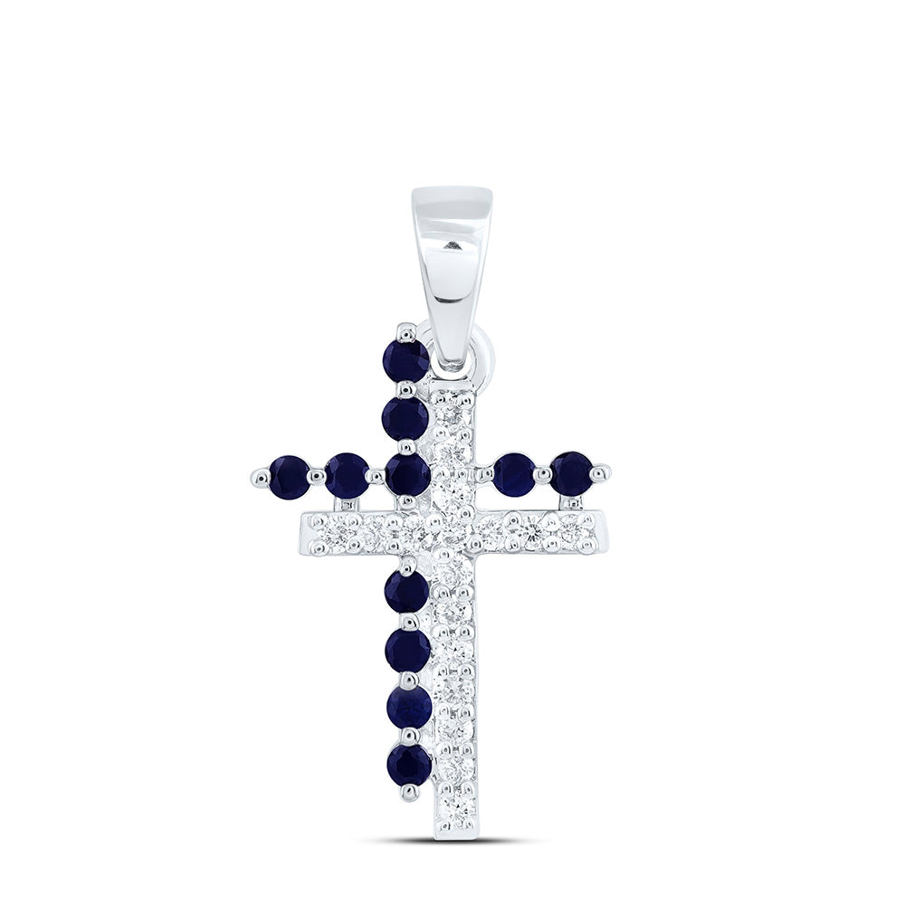 1/10CTW-NAT DIA CN 1/10CT-RD-BS NAT GEM CROSS PENDANT Daisy Joyeria