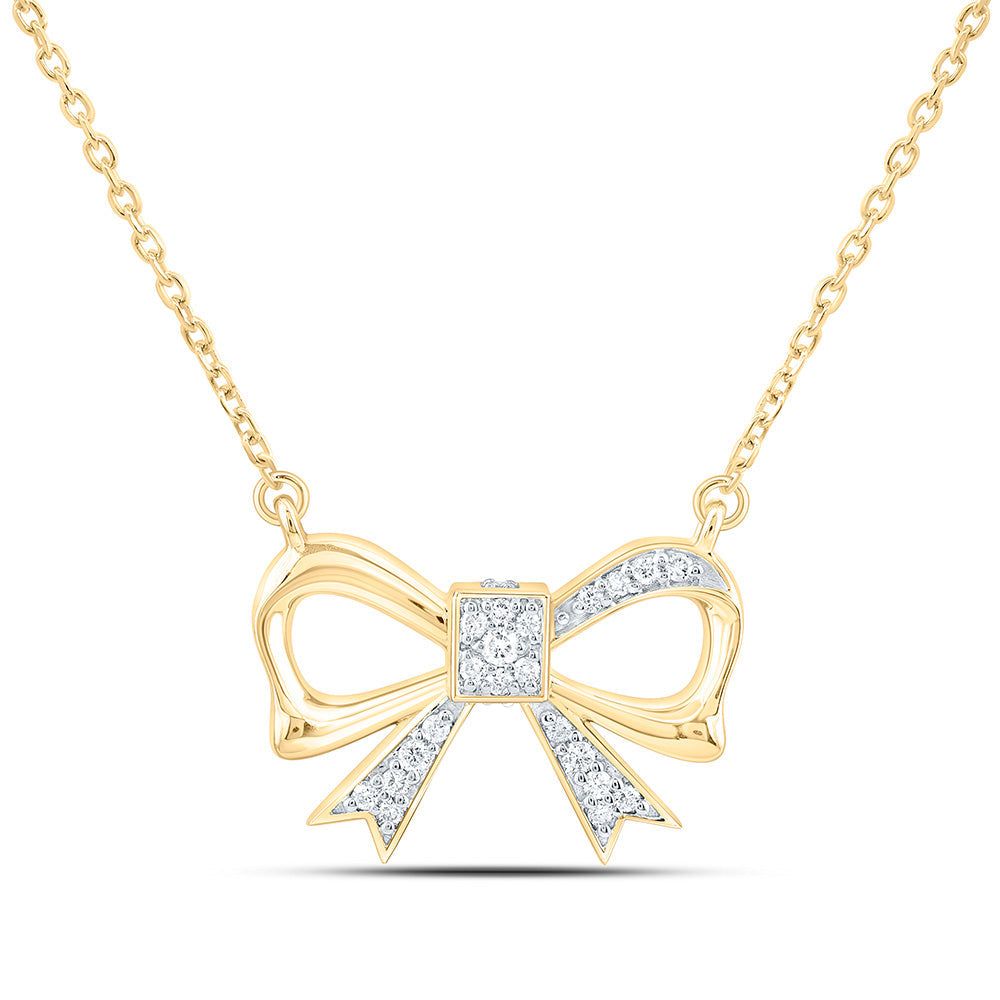 1/8CTW-NAT DIA CN FASHION BOW NECKLACE (18 INCH) Daisy Joyeria