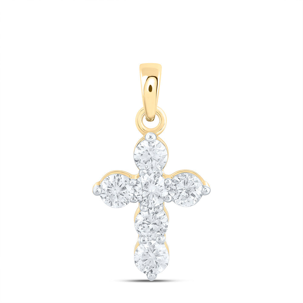 1/4CTW-NAT DIA CN FASHION CROSS PENDANT Daisy Joyeria