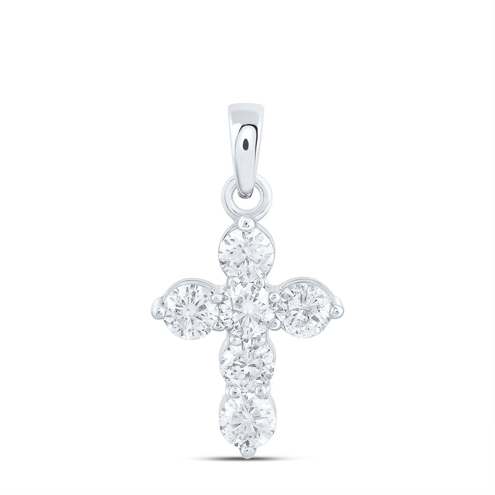 1/4CTW-NAT DIA CN FASHION CROSS PENDANT Daisy Joyeria