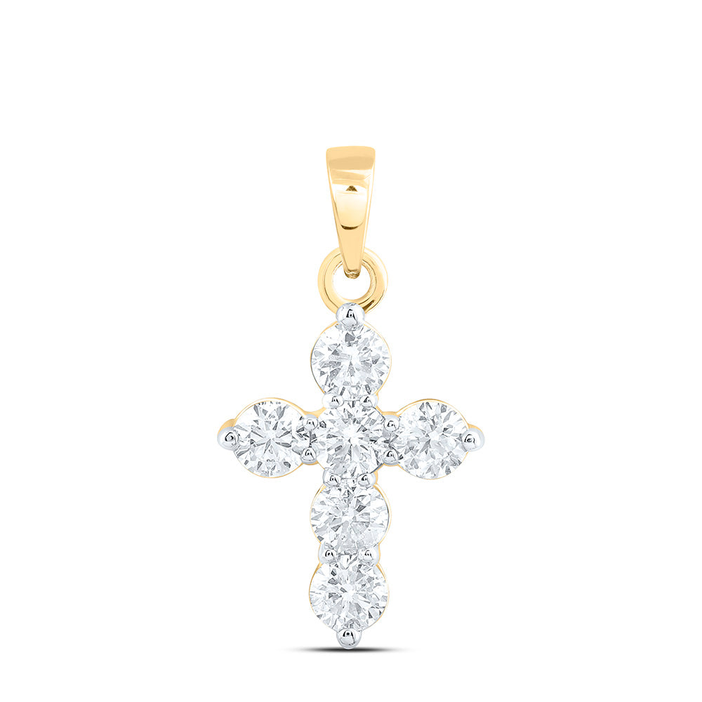 3/4CTW-NAT DIA CN FASHION CROSS PENDANT Daisy Joyeria