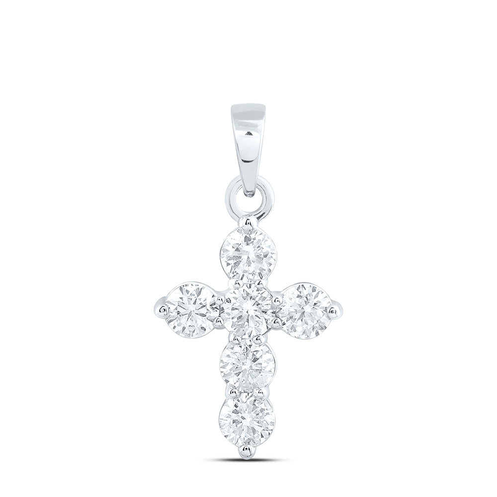 3/4CTW-NAT DIA CN FASHION CROSS PENDANT Daisy Joyeria