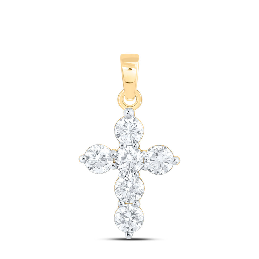 1CTW-NAT DIA ANA M FASHION CROSS PENDANT Daisy Joyeria