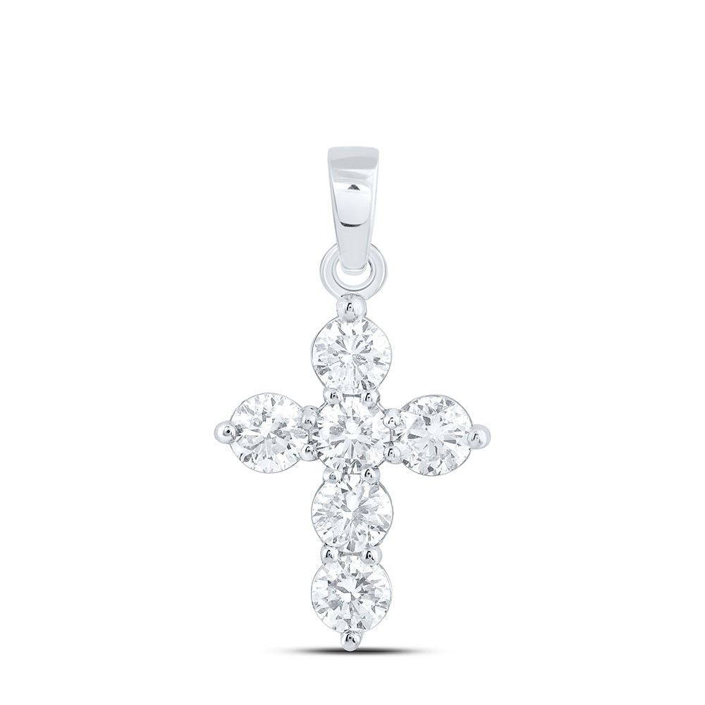 1CTW-NAT DIA ANA M FASHION CROSS PENDANT Daisy Joyeria