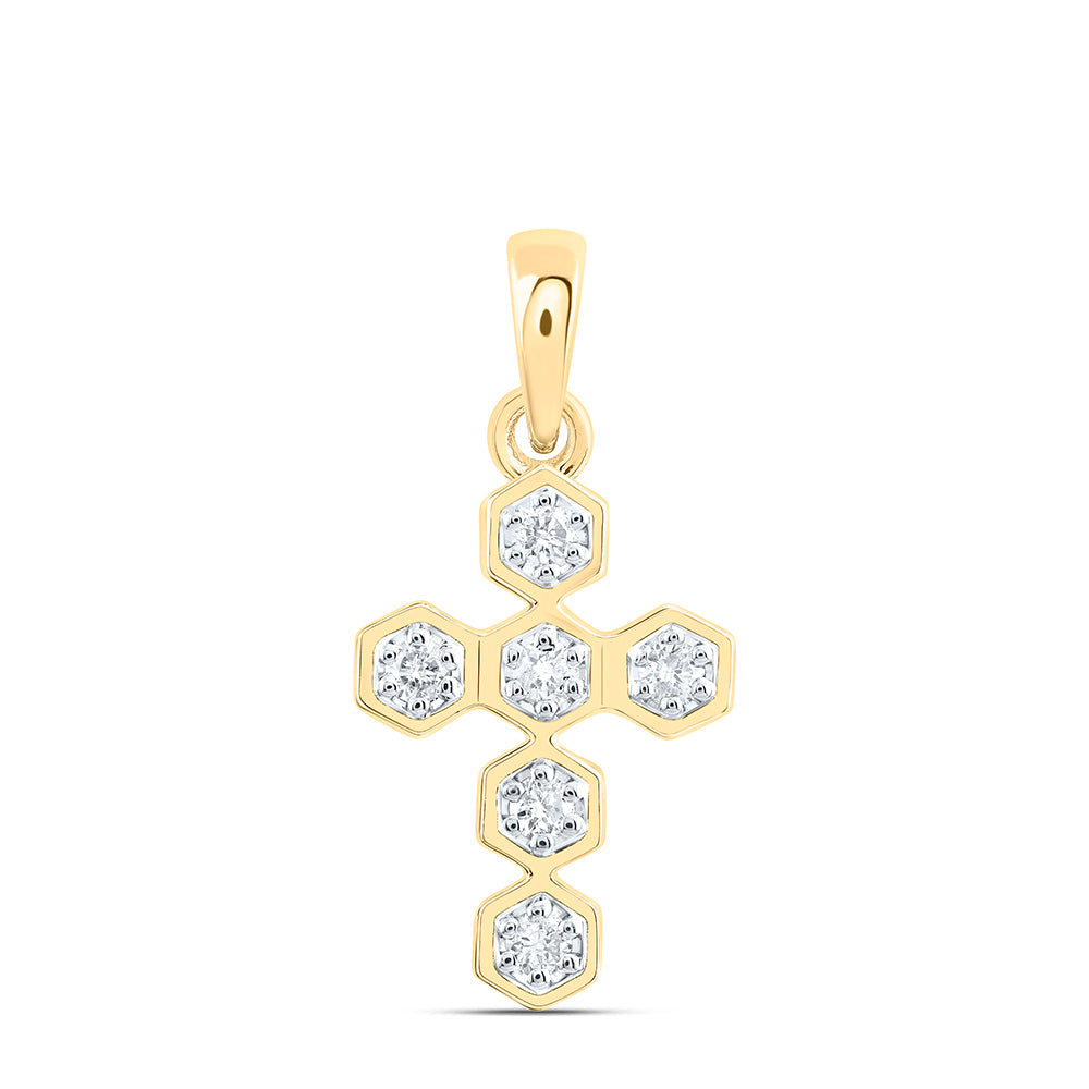 1/6CTW-NAT DIA CN FASHION CROSS PENDANT Daisy Joyeria