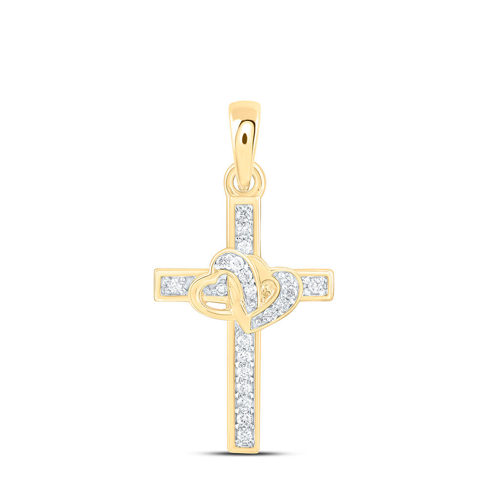 1/12CTW-NAT DIA CN GIFT HEART CROSS PENDANT Daisy Joyeria