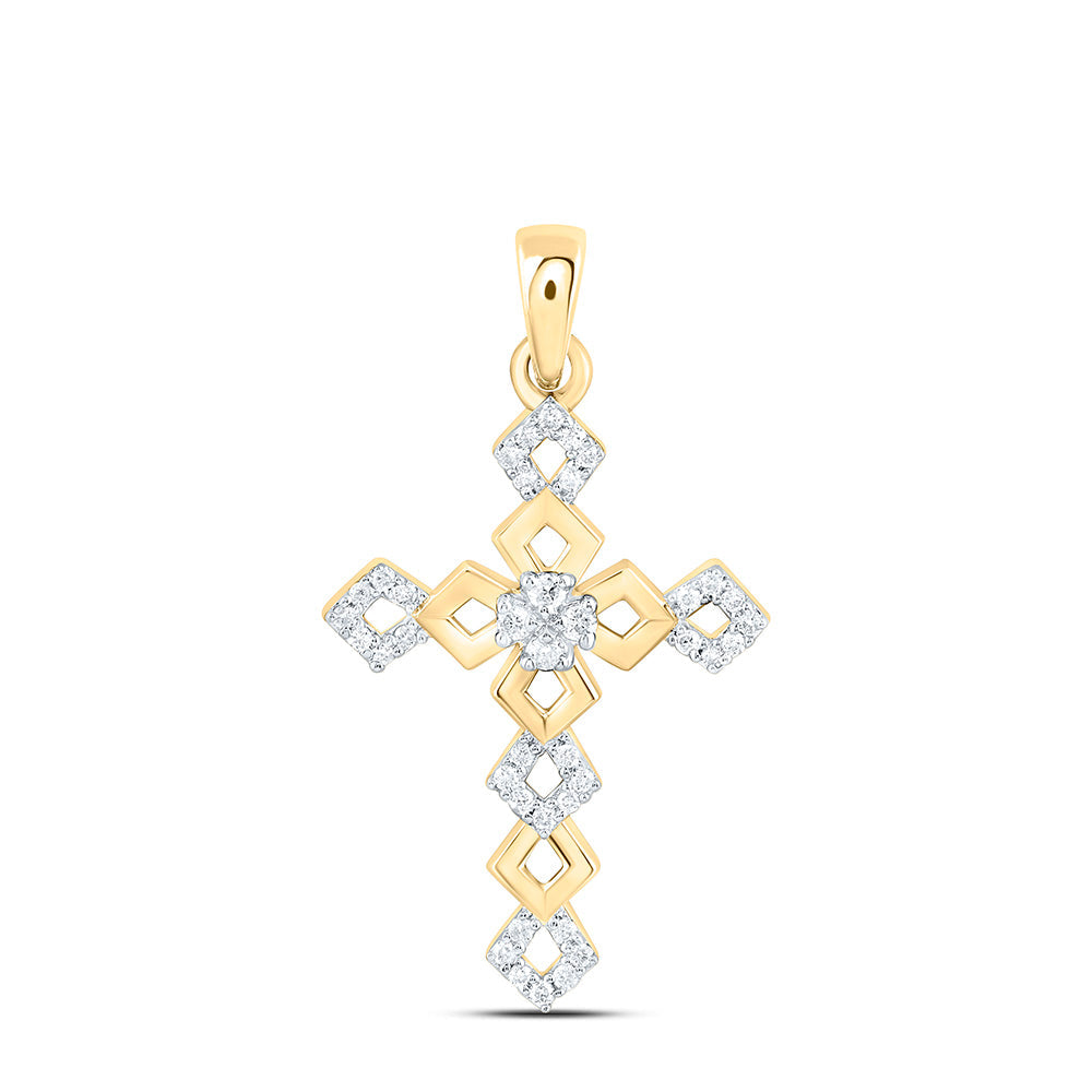 1/8CTW-NAT DIA CN FASHION CROSS PENDANT Daisy Joyeria