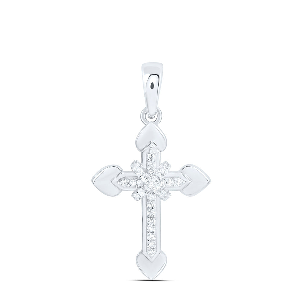1/10CTW-NAT DIA P1 GIFT HEART CROSS PENDANT Daisy Joyeria