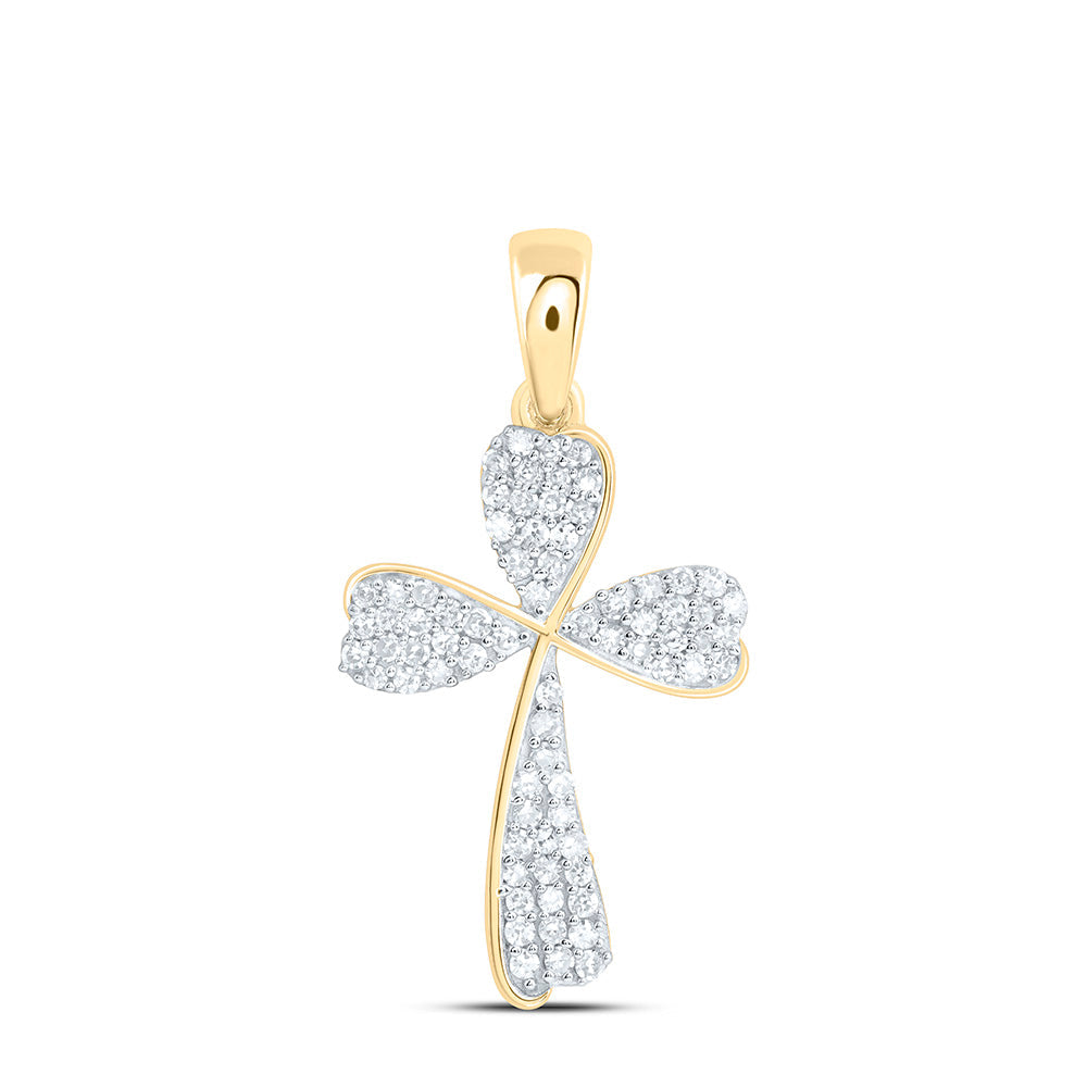 1/4CTW-NAT DIA NK FASHION CROSS PENDANT Daisy Joyeria