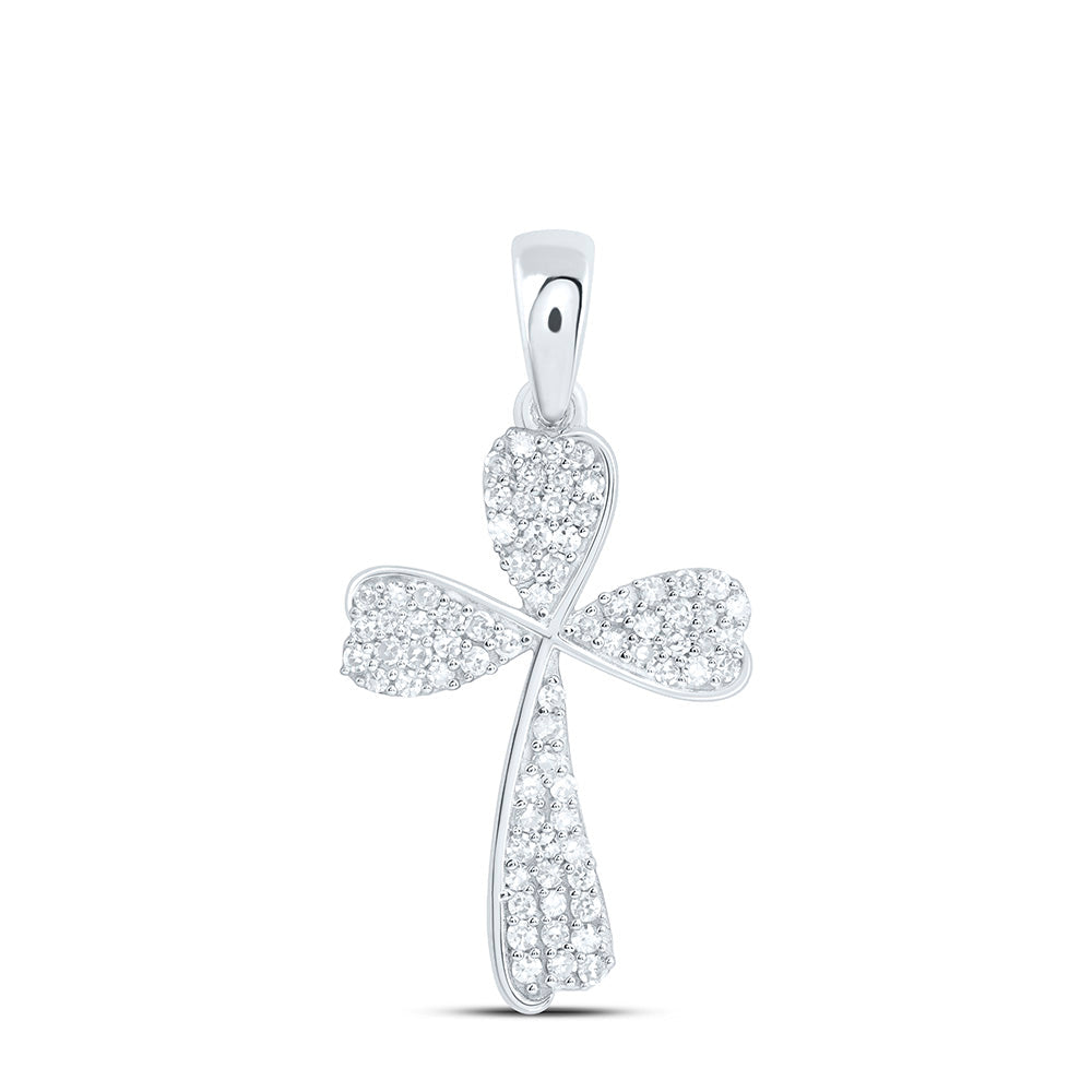 1/4CTW-NAT DIA NK FASHION CROSS PENDANT Daisy Joyeria