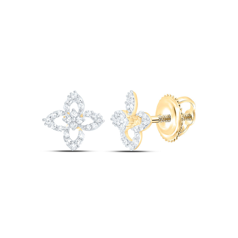 1/6CTW-NAT DIA NK FASHION FLOWER EARRING Daisy Joyeria