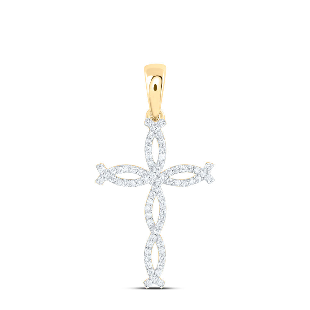 1/5CTW-NAT DIA NK FASHION CROSS PENDANT Daisy Joyeria