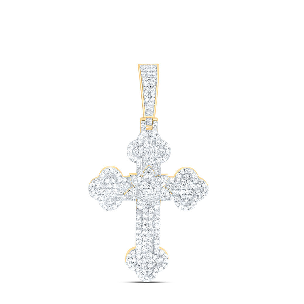 3/4CTW-NAT DIA NK CROSS MENS CHARM Daisy Joyeria