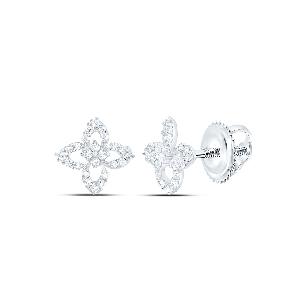 1/6CTW-NAT DIA NK FASHION FLOWER EARRING Daisy Joyeria