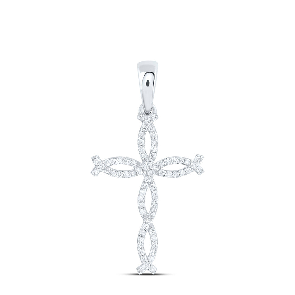 1/5CTW-NAT DIA NK FASHION CROSS PENDANT Daisy Joyeria