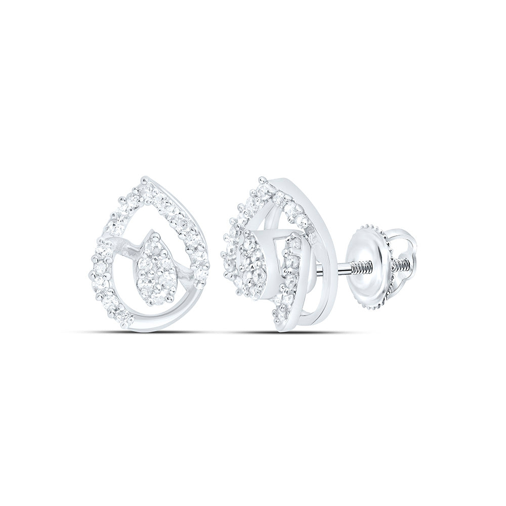 1/8CTW-NAT DIA P1 GIFT PEAR EARRING Daisy Joyeria
