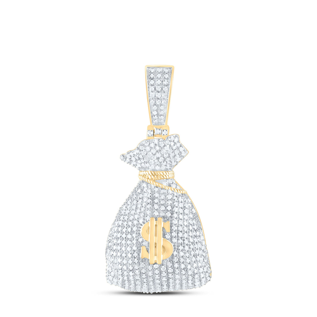 1 1/2CTW-NAT DIA NK DOLLAR MONEY BAG MENS CHARM Daisy Joyeria