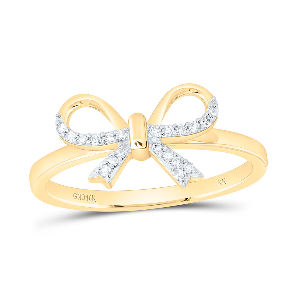 1/12CTW-NAT DIA NK GIFT BOW RING Daisy Joyeria