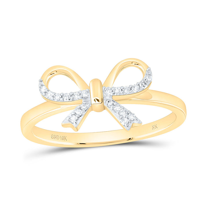 1/12CTW-NAT DIA NK GIFT BOW RING Daisy Joyeria