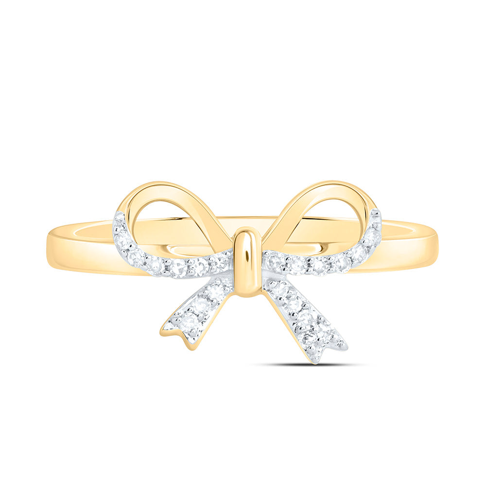 1/12CTW-NAT DIA NK GIFT BOW RING Daisy Joyeria
