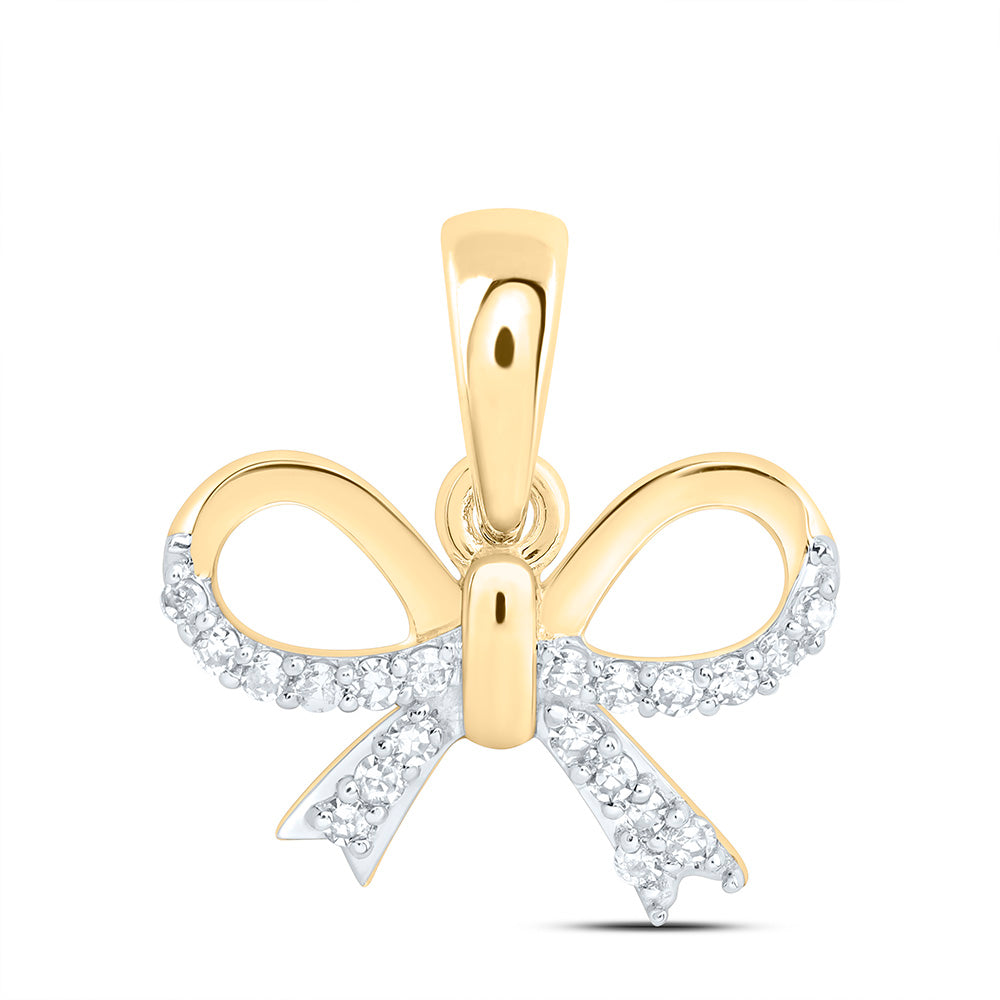 1/12CTW-NAT DIA NK GIFT BOW PENDANT Daisy Joyeria