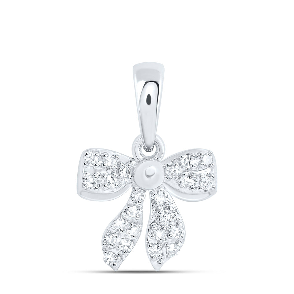 1/10CTW-NAT DIA NK GIFT BOW PENDANT Daisy Joyeria