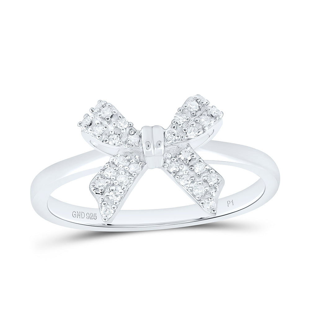 1/10CTW-NAT DIA P1 GIFT BOW RING Daisy Joyeria
