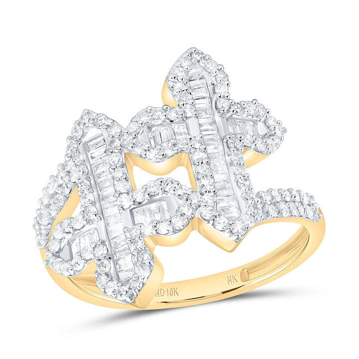 3/4CTW-NAT DIA NK FASHION CROSS RING Daisy Joyeria