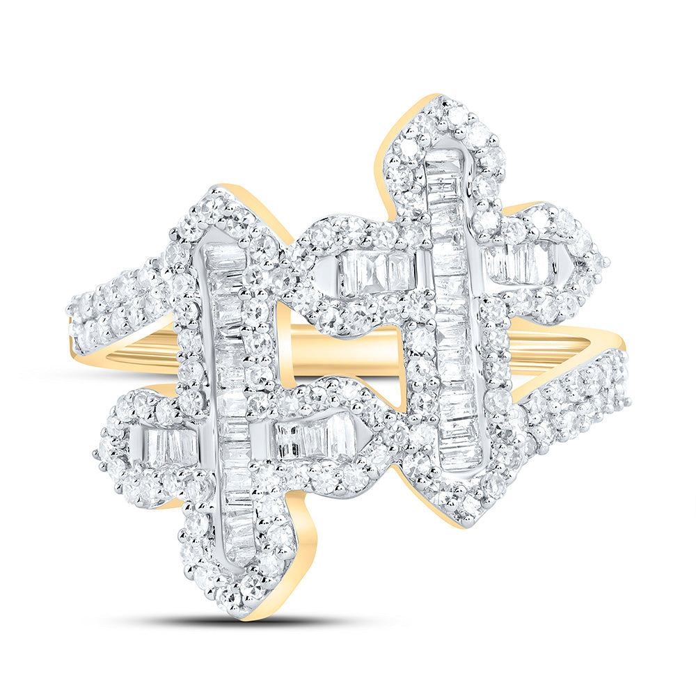 3/4CTW-NAT DIA NK FASHION CROSS RING Daisy Joyeria