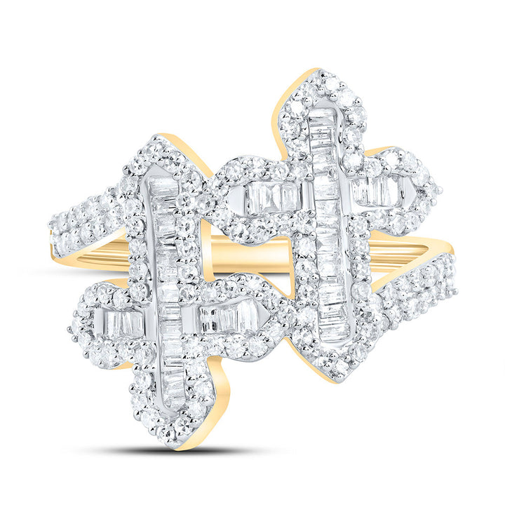 3/4CTW-NAT DIA NK FASHION CROSS RING Daisy Joyeria