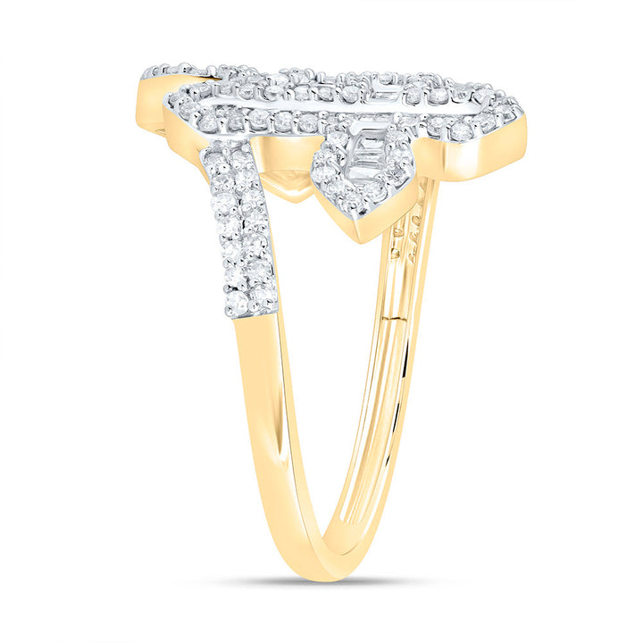 3/4CTW-NAT DIA NK FASHION CROSS RING Daisy Joyeria
