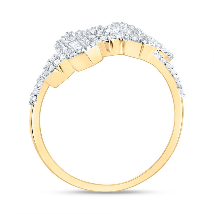 3/4CTW-NAT DIA NK FASHION CROSS RING Daisy Joyeria