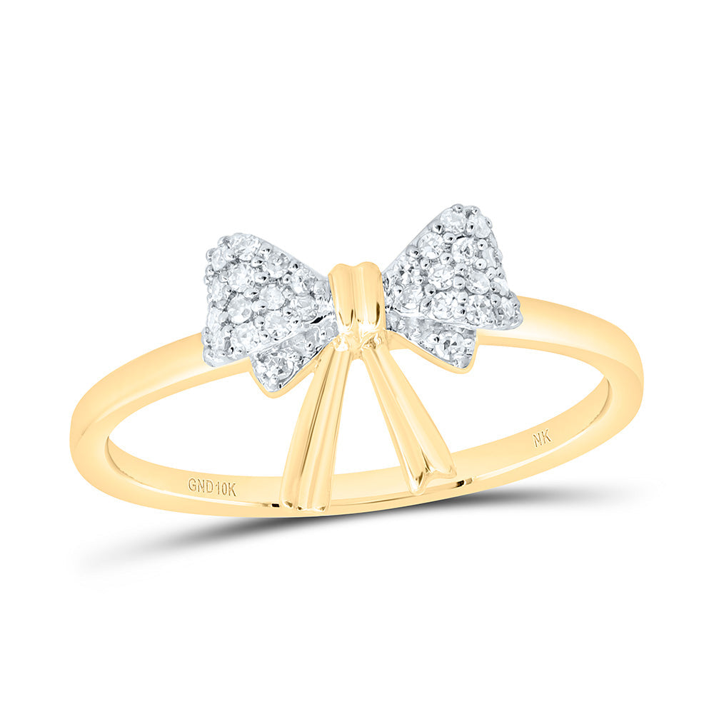1/8CTW-NAT DIA NK GIFT BOW RING Daisy Joyeria