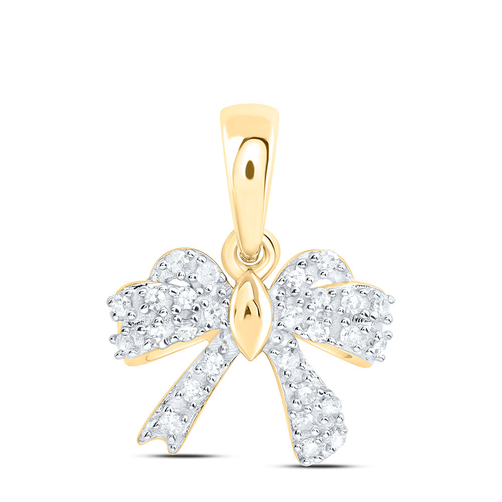 1/10CTW-NAT DIA P1 GIFT BOW PENDANT Daisy Joyeria